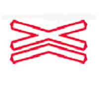 Indicator rutier  Trecere la nivel cu o cale ferată dublă, fără bariere