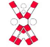 Indicator rutier  Trecere la nivel cu o cale ferată dublă, fără bariere