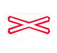 Indicator rutier  Trecere la nivel cu o cale ferată simpla, fără bariere