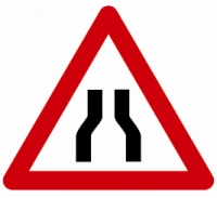 Indicator rutier  Drum îngustat pe ambele părţi