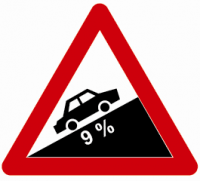 Indicator rutier  Urcare cu inclinare mare