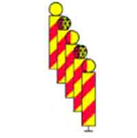 Indicator rutier Balize cuplate cu lămpi cu lumină galbenă intermitentă