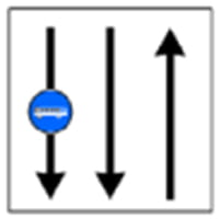 Indicator rutier Banda de circulatie rezervata autovehiculelor de transport public de persoane