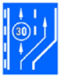 Indicator rutier Banda destinata ciurculatiei vehiculelor lente