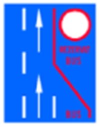 Indicator rutier Banda rezervata circulatiei autovehiculelor de transport public de persoane