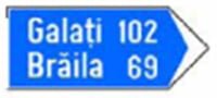 Indicator rutier Directia spre localitatea indicata
