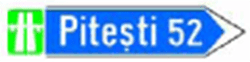 Indicator rutier Directia spre localitatea indicata (pe autostrada)