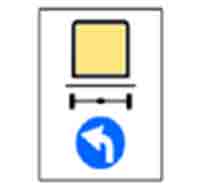 Indicator rutier Directie obligatorie pentru vehicule care transporta marfuri periculoase La Stanga