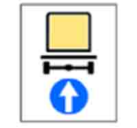 Indicator rutier Directie obligatorie pentru vehicule care transporta marfuri periculoase Inainte