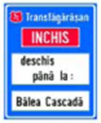 Indicator rutier Drum inchis sau deschis circulatiei publice