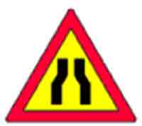 Indicator rutier Drum îngustat pe ambele părţi