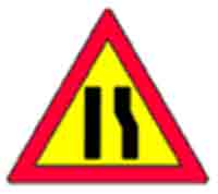 Indicator rutier Drum îngustat pe partea dreaptă