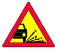 Indicator rutier Improşcare cu pietriş