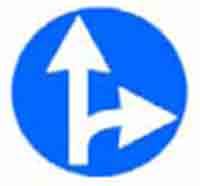 Indicator rutier Inainte sau la dreapta