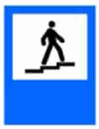 Indicator rutier Pasarela pentru pietoni