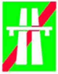 Indicator rutier Sfarsit de autostrada