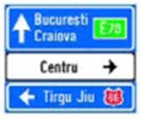 Indicator rutier Presemnalizarea directiilor indicate