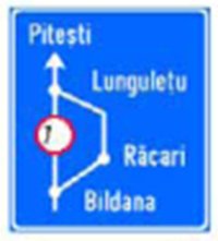 Indicator rutier Presemnalizarea traseului de urmat in cazul unei restrictii de circulatie