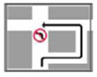 Indicator rutier Presemnalizarea traseului de urmat in vederea efectuarii virajului la stanga