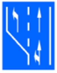 Indicator rutier Selectarea circulatiei pe directii de mers in apropierea intersectiei