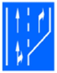 Indicator rutier Selectarea circulatiei pe directii de mers in apropierea intersectiei