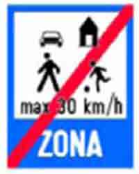 Indicator rutier Sfarsitul zonei rezidentiale