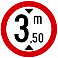 Indicator rutier Accesul interzis vehiculelor cu inaltimea mai mare de ?m