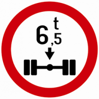 Indicator rutier Accesul interzis vehiculelor cu masa mai mare de ?t
