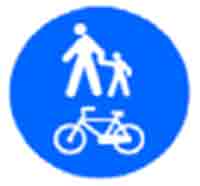 Indicator rutier Pista comuna pentru pietoni si biciclete