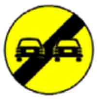 Indicator rutier Sfărşitul interzicerii de a depaşi