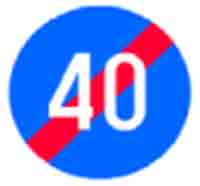 Indicator rutier Sfarsitul vitezei minime obligatorii